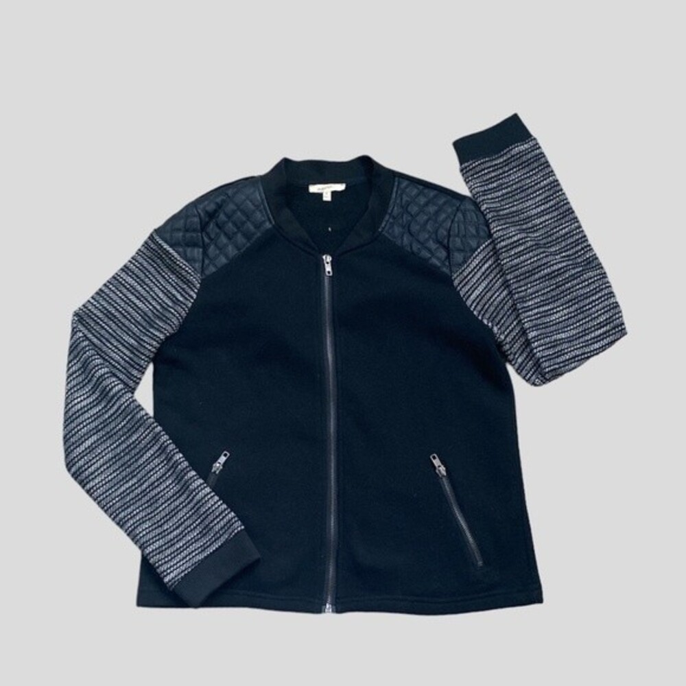 Black Mystree Women Stitch Fix Bomber Jacket Black Quilted Size S